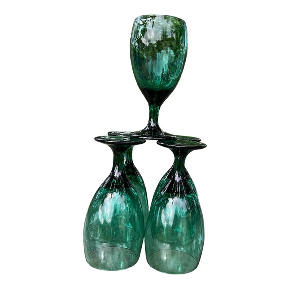 SOLD Set of 5 Green Water Giblets - Picture 3 of 4